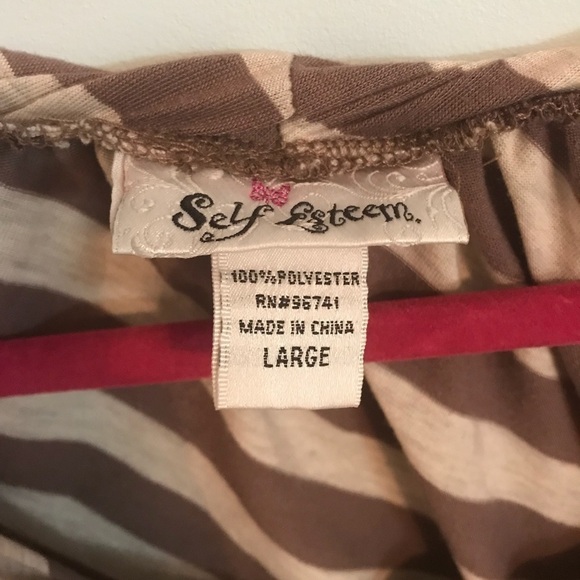 Brown & Tan Striped Flowy Blouse - Picture 2 of 2